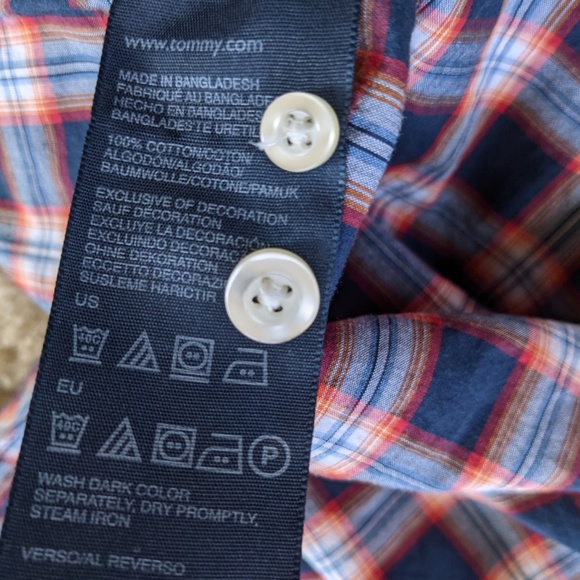 Tommy Hilfiger Button Up Shirt Custom Fit Plaid - Picture 10 of 11